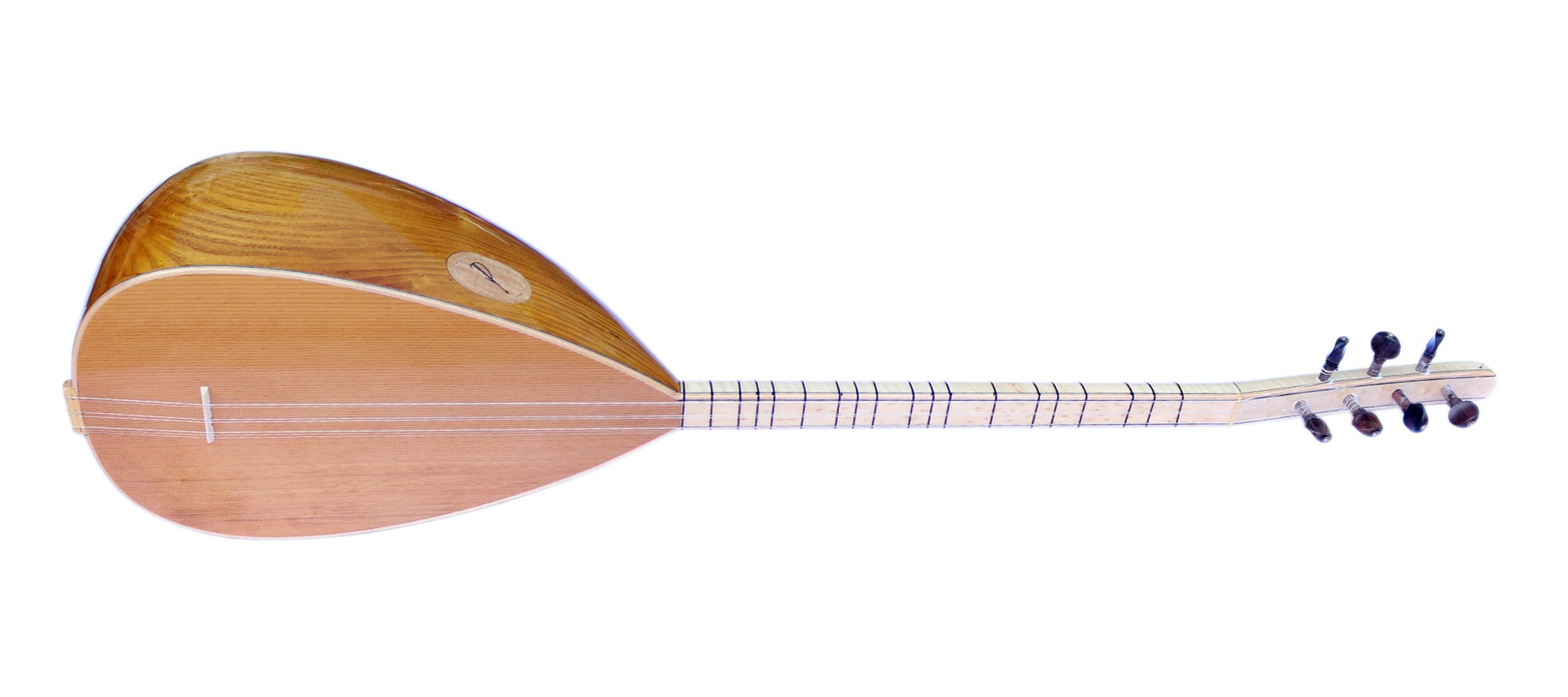 Carved mulberry and Canadian cedar short neck saz DST-407S by Sala