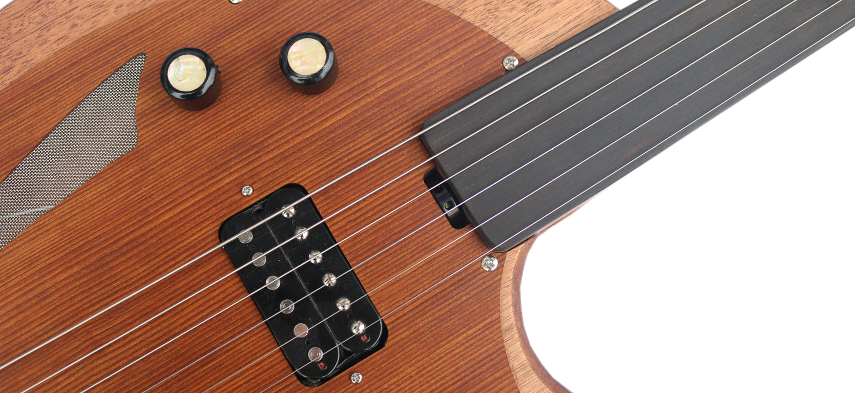 RaksOud Mat electric oud body shape and curvature detail