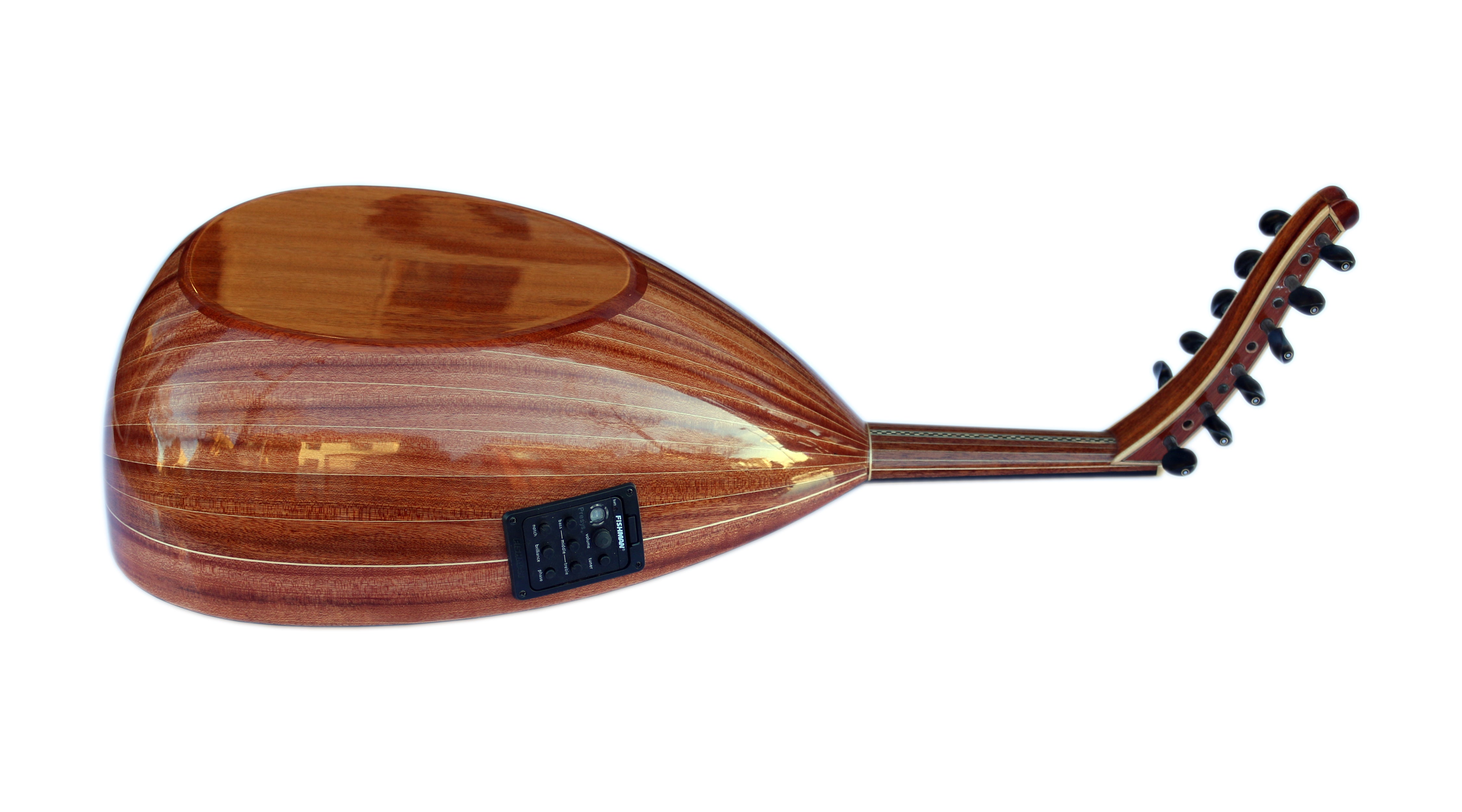 Oud eléctrico HSO-302E de nogal y abeto con respaldo plano para tocar de pie