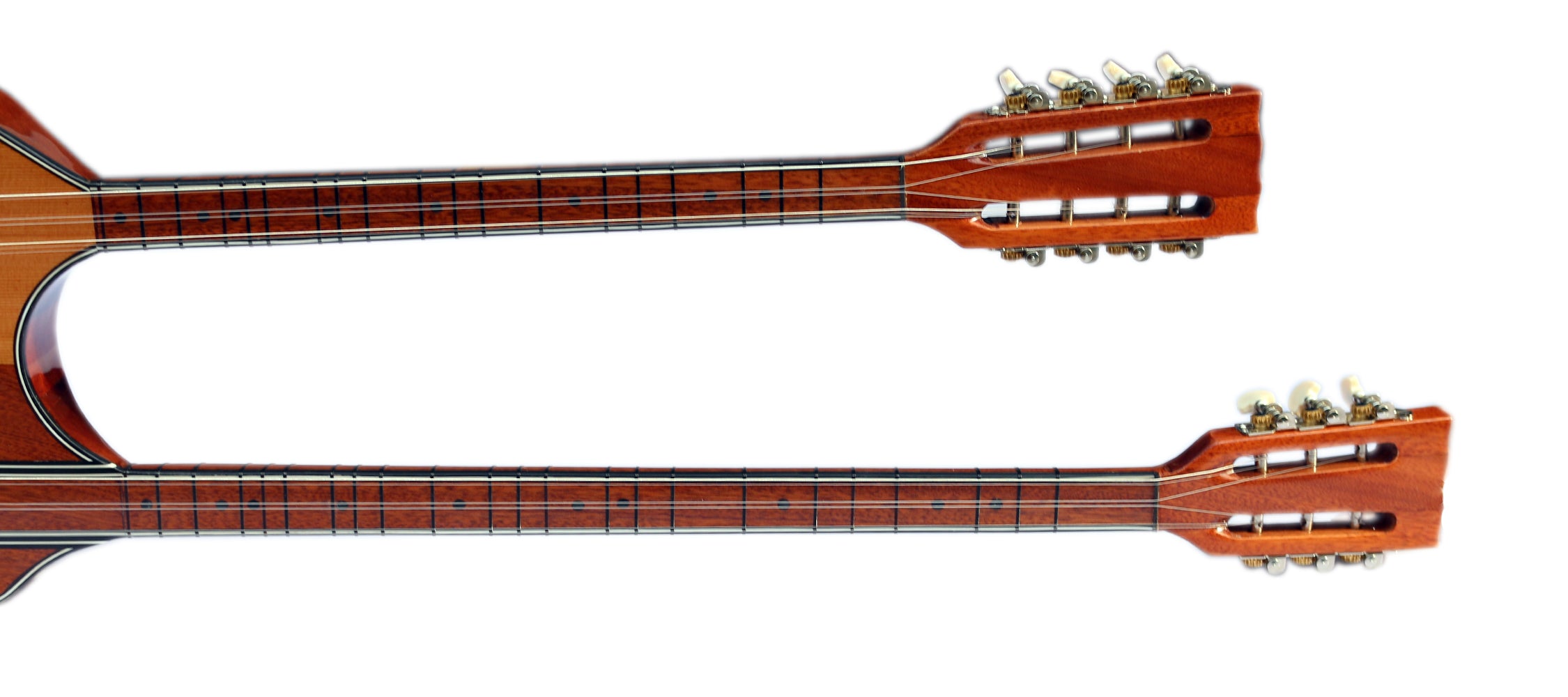 Saz de doble mástil DBL-504 combinando sonidos acústico baglama y eléctrico